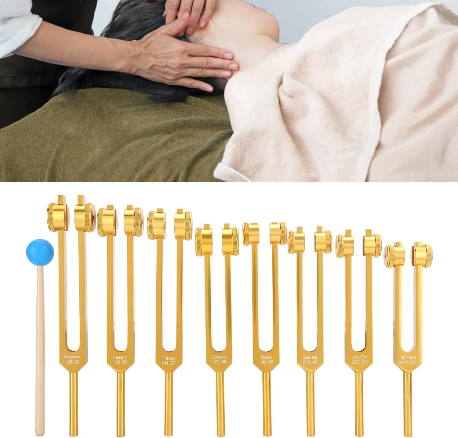 Professional Sound Healing Tuning Fork Set - 8pcs Aluminum Alloy Tuning Forks with Hammer and Storage Bag for Relaxation, Meditation, and Massage
