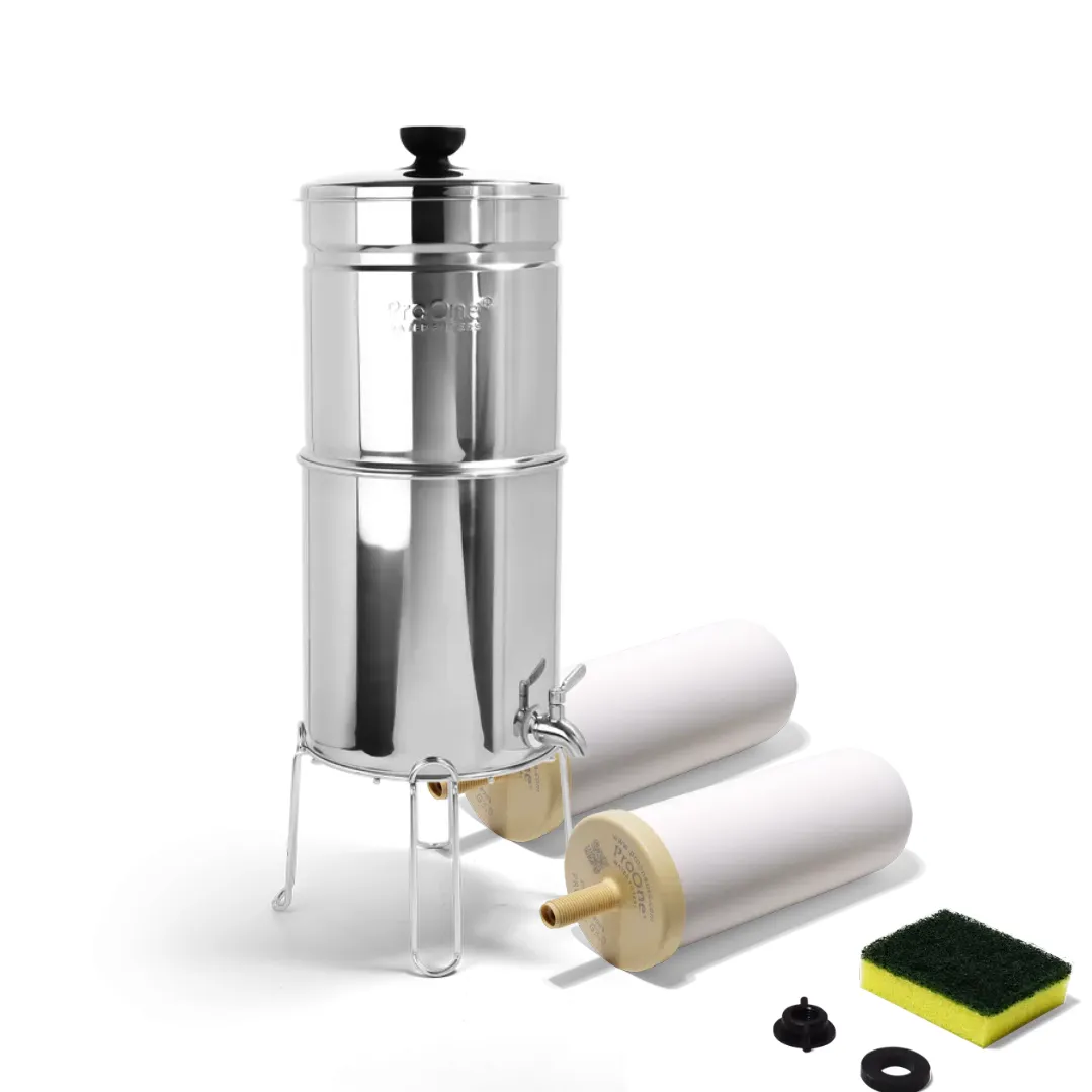 Proone Traveler Plus Polished Stainless steel with  2 G3.0 7" Filter Element