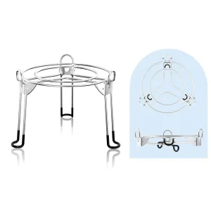 Purewell Foldable Stainless Steel Portable Stand,9'' Diameter 7.5" Tall Universal Countertop Stand for Fit Most Gravity Water Filter System,Storage-Saving Design for Kitchen/Camping/RV