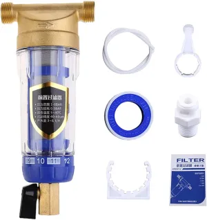 Purifier Device, Reusable Water Pipeline Pre-Filter Down Sediment Water Filter Inline Prefilter for Tap Water and