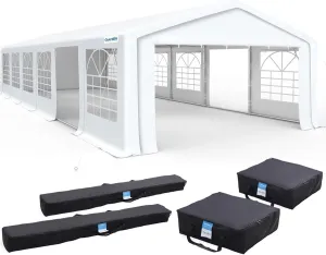 Quictent Premium 20x40 Party Tent Heavy Duty Outdoor Gazebo White Event Shelter Wedding Canopy Tent for Parties Carport BBQ with Removable Sidewall Windows & Storage Bags