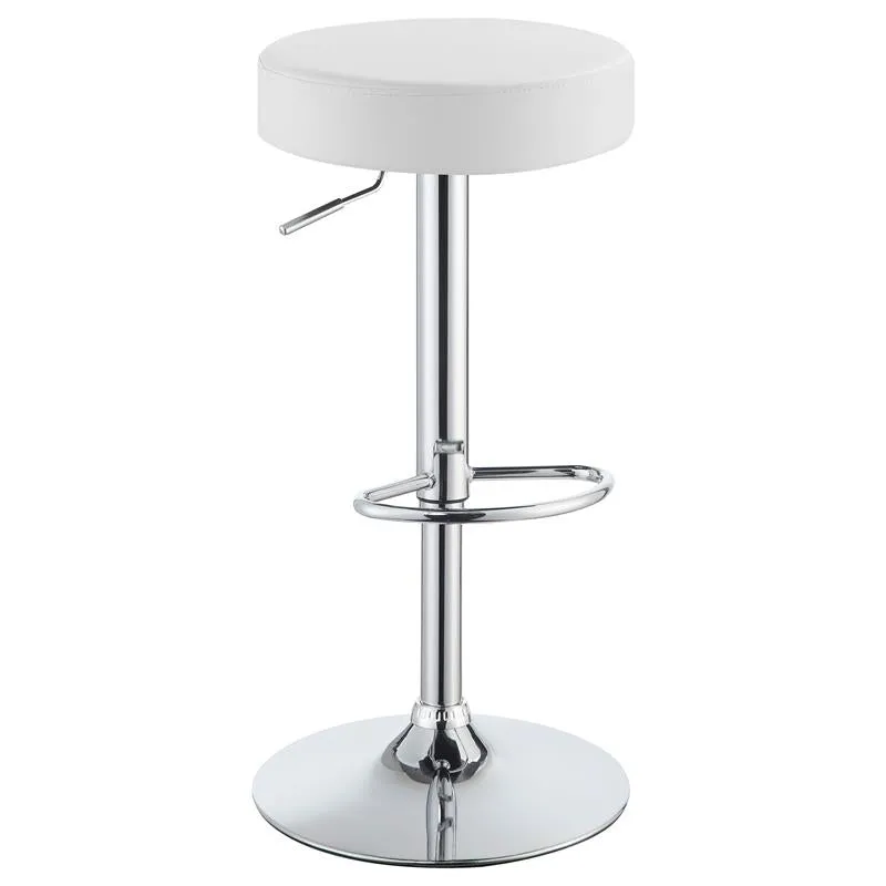 Ramses Adjustable Backless Bar Stool Chrome and White - 102550