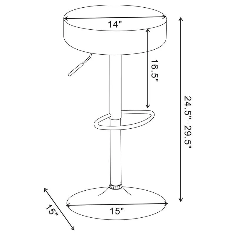 Ramses Adjustable Backless Bar Stool Chrome and White - 102550