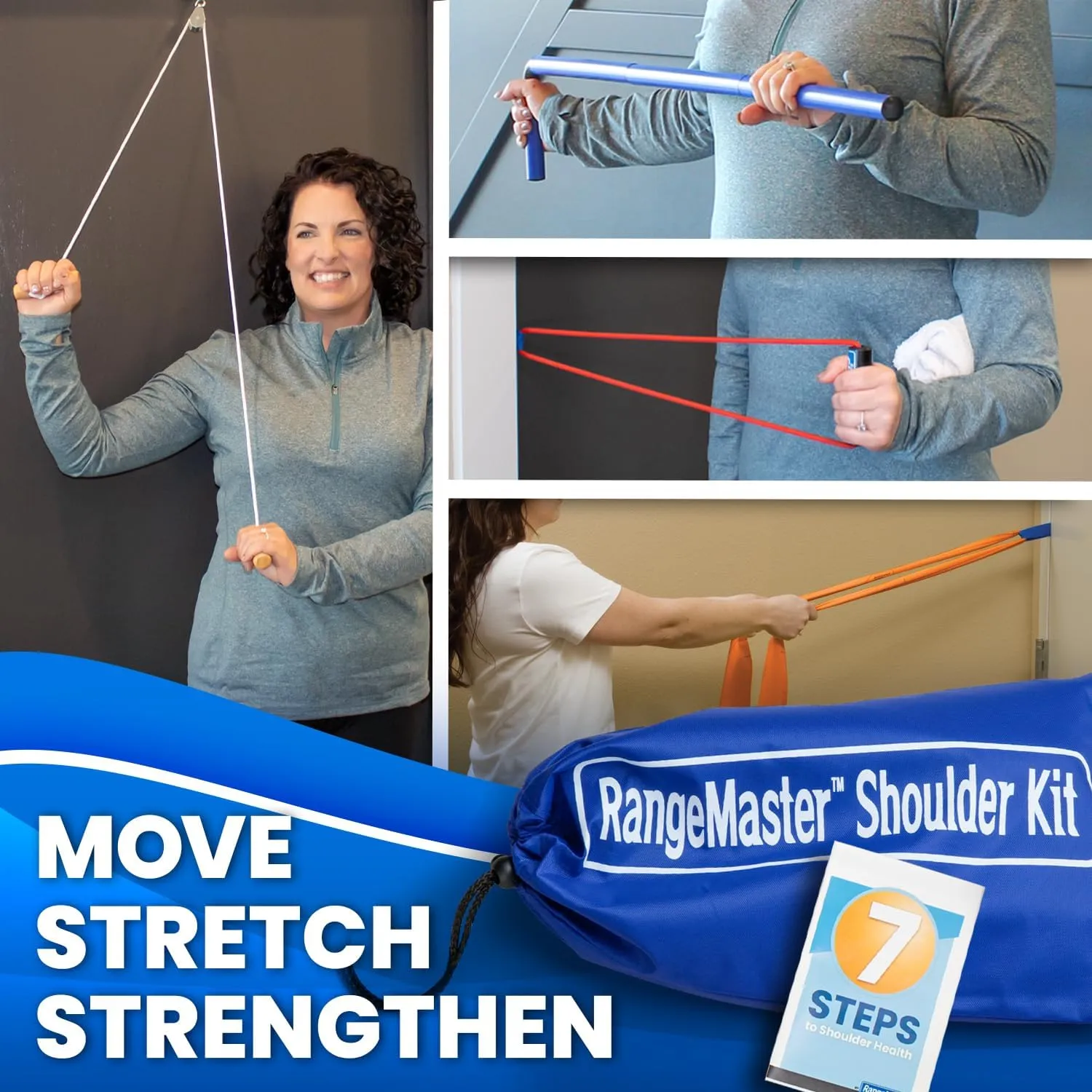 RangeMaster All in one Shoulder Strengthening and Home Therapy Pro Kit │ Physical Therapy Tool │ Aids in Recovery and Increasing Mobility │ Comprehensive Exercise Guide
