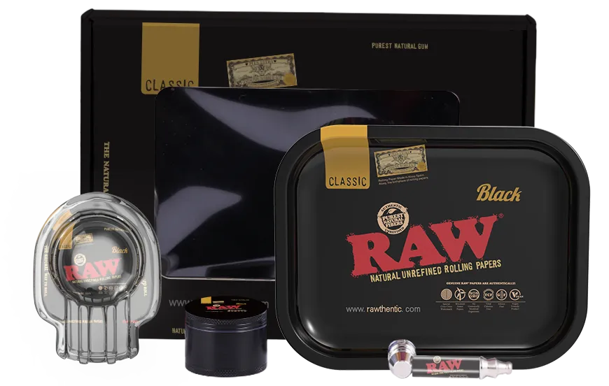 Raw Classic Smoking Kit-Black Gift Set