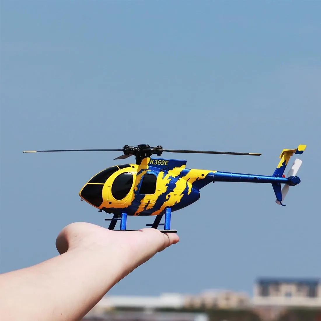 RC ERA C184 MD500 RC Helicopter for Adult, 2.4G 100 Size No Aileron Remote Control Aircraft Model, 4CH 6-Axis RC Helicopter with Altitude Hold & Optical Flow Positioning - 1 Battery