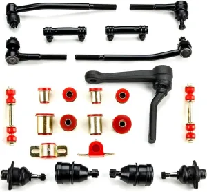 Red Poly Front End Suspension Rebuild Kit Idler Arm Polyurethane for Chevy for Camaro 1973 Greasable Black-Primary RPFESRF1CC
