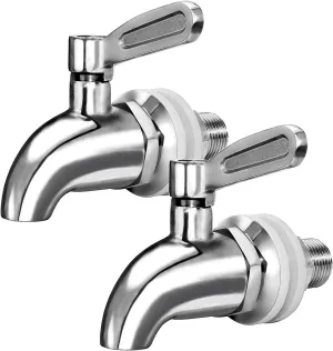 Replacement Spigot for Beverage Dispenser, Stainless Steel Spigot for Water Dispenser, Drink Dispenser Faucet, fits Berkey and other Gravity Filter systems as well, 2 Pack