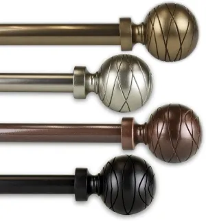 Rod Desyne Harris 13/16" Single Curtain Rod, 28-48 inch, Black