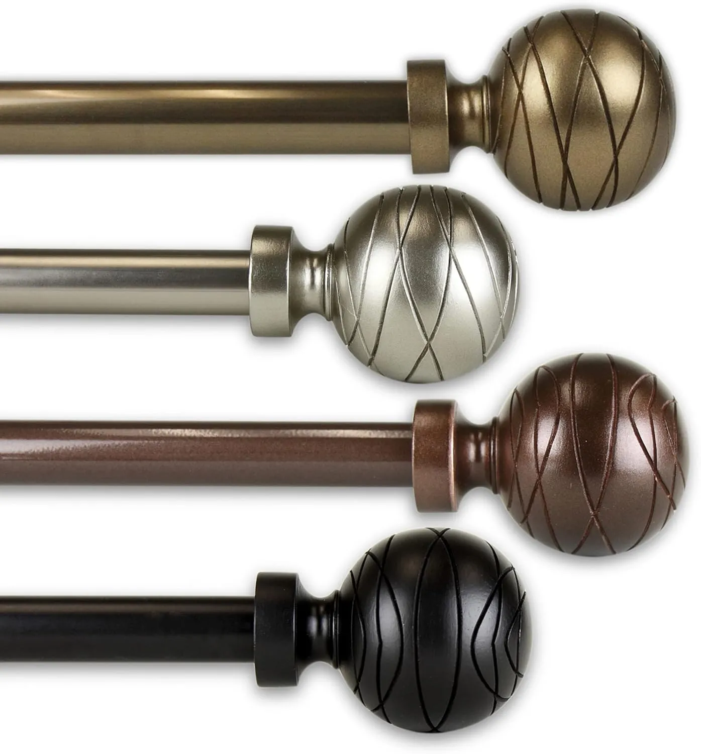 Rod Desyne Harris 13/16" Single Curtain Rod, 28-48 inch, Black