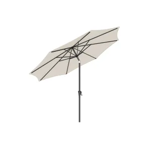Rootz Brown Parasol - Patio Umbrella - Sun Shade - Adjustable 30° Tilt - 340cm Curve - 327.5cm Dia. - 246cm Height