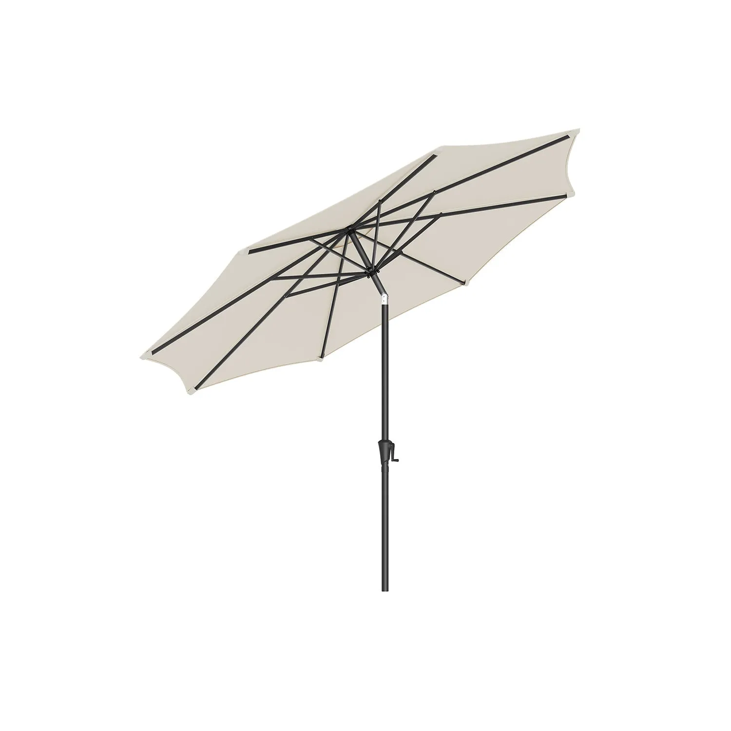 Rootz Brown Parasol - Patio Umbrella - Sun Shade - Adjustable 30° Tilt - 340cm Curve - 327.5cm Dia. - 246cm Height