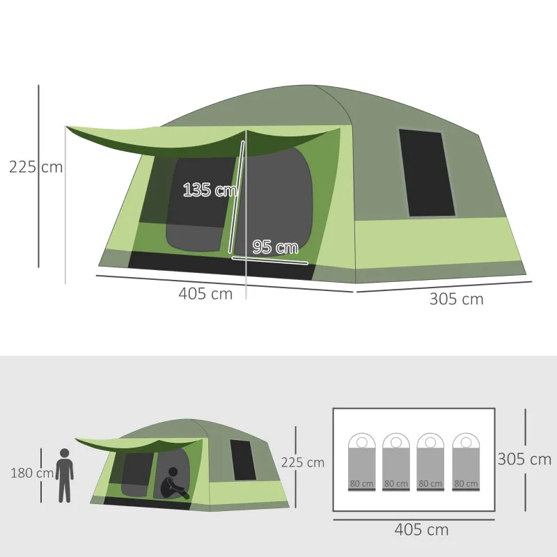 Rootz Camping Tent - Dome Tent - Family Tent - Spacious Design - Weather Resistant - Easy Setup - L405 x W305 x H225cm
