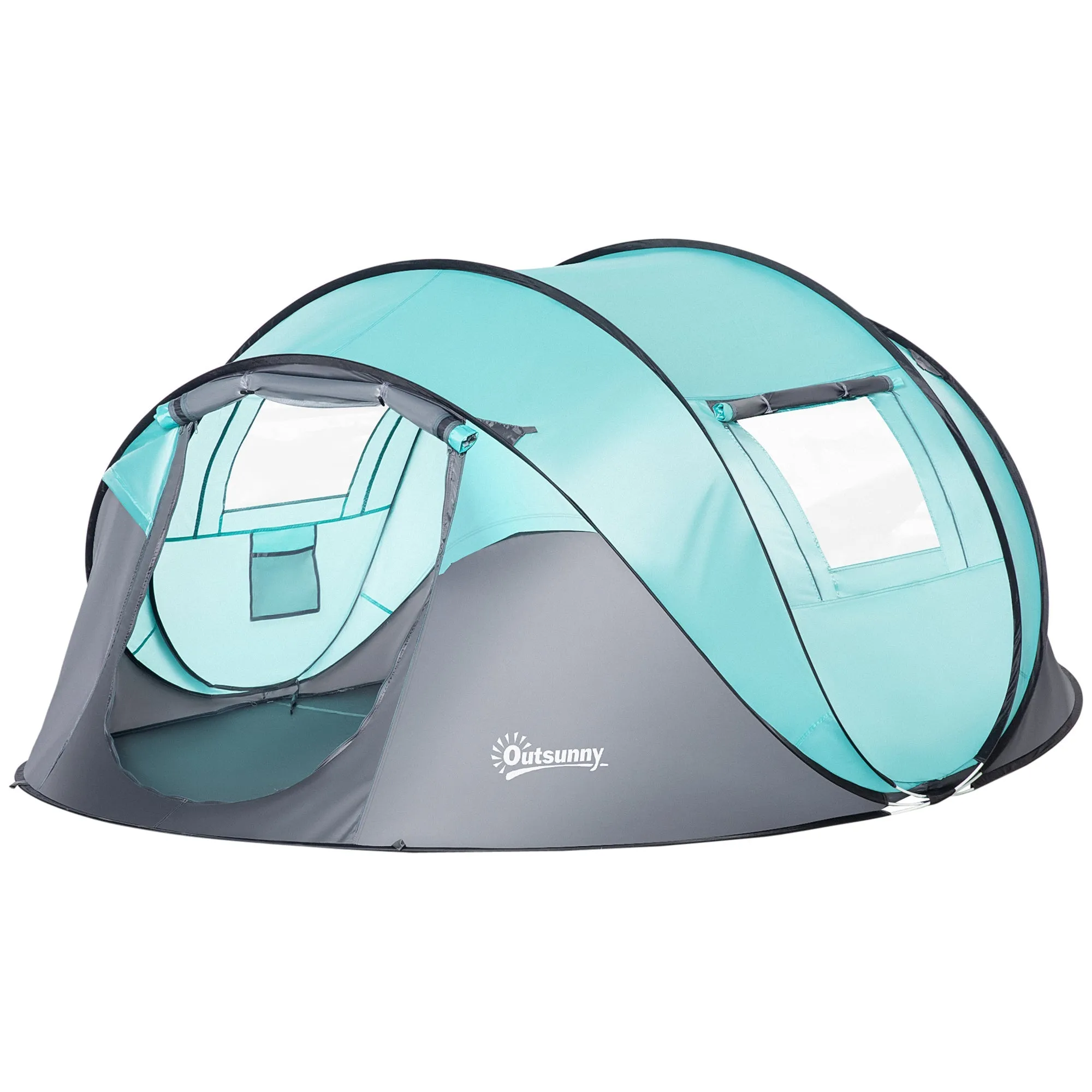 Rootz Pop-up Camping Tent - Waterproof Tent - 4 Person Tent - Light & Ventilated - 286x209x122cm
