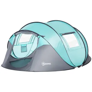 Rootz Pop-up Camping Tent - Waterproof Tent - 4 Person Tent - Light & Ventilated - 286x209x122cm