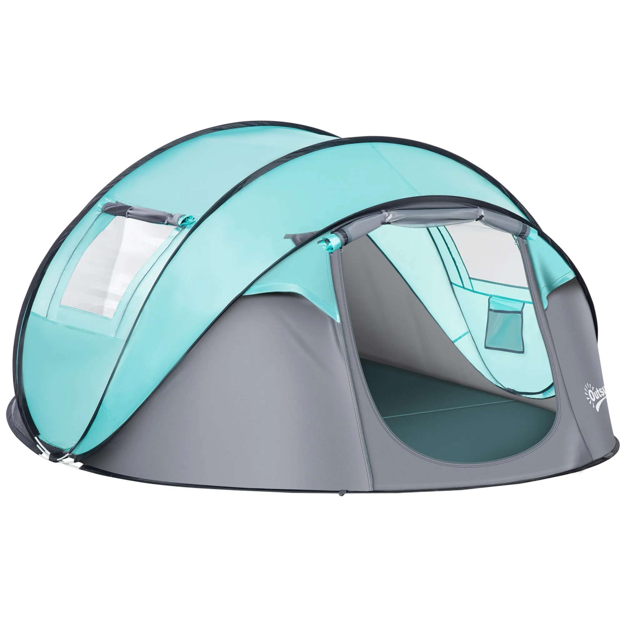 Rootz Pop-up Camping Tent - Waterproof Tent - 4 Person Tent - Light & Ventilated - 286x209x122cm
