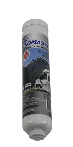RV Flowmaster Inline Silver Carbon Water Filter