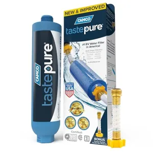 RV Water Filter - New & Advanced RV Inline Water Filter w/ Flexible Hose Protector