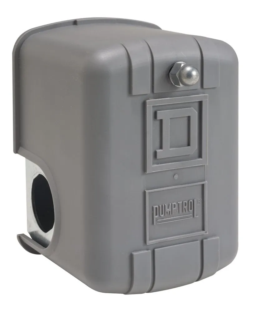 Schneider Electric Square D by Schneider Electric 9013FHG9J43 Air-Compressor Pressure Switch, 80 psi Set Off, 20 psi Fixed Differential, 1/4" NPT External,Black