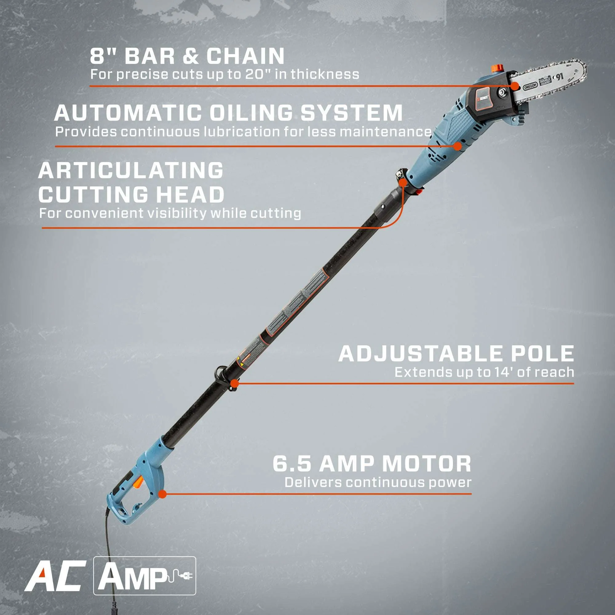 SENIX 6.5 Amp 8" Corded Electric Pole Saw