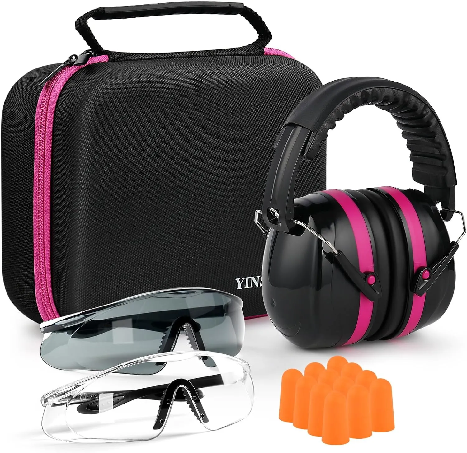 Shooting Ear Protection Earmuffs, Gun Safety Glasses, Earplugs, Protective Case