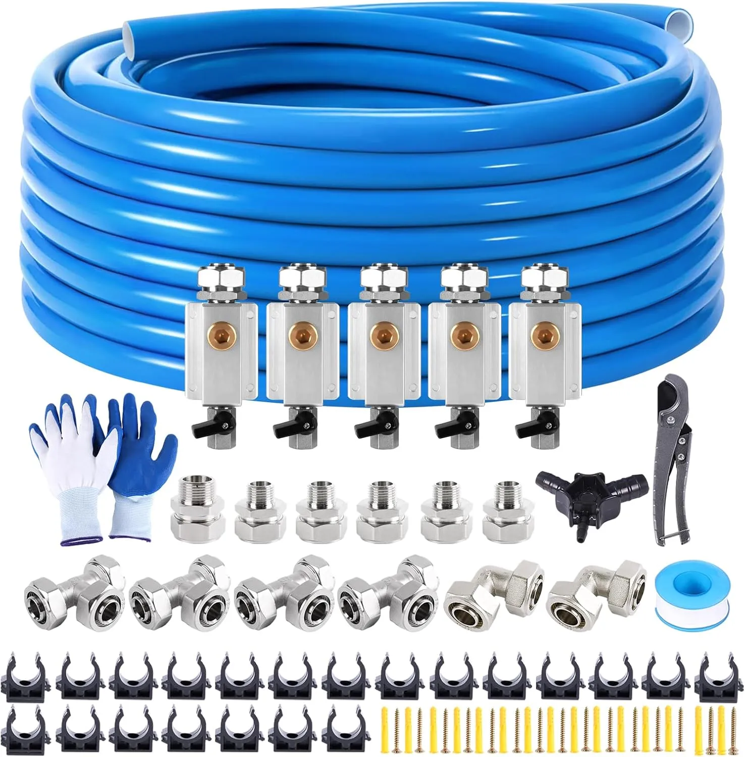 Shop Air line kit 3/4"×400ft HDPE-Aluminum-HDPE Air Tubing Compressed Air Line Kit for Air Compressor Accessories Leak Proof&Easy to Install Compressed Air Piping System for Garage