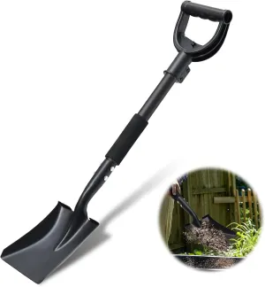 Shovel, Garden Shovels for Transferring, 31” Flat Square Spade, Small Short Shovels for Sand Beach, Digging, Gardening, Trenching, Landscaping, Metal Scoop Shovel with D-Handle Grip