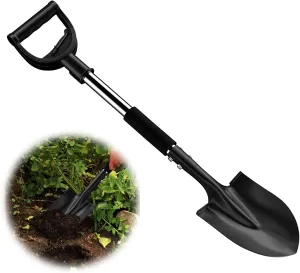 Shovel, Shovels for Digging, 31 inch Small Shovel with D-Handle, Spade Shovels for Camping, Edging, Heavy Duty Metal Compact Shovels, Mini Shove Steel, Black