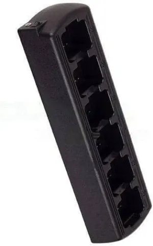 Six Bay Rapid Desk Charger for Standard VX-230 Rechargeable Two Way Radio (Slim Design)