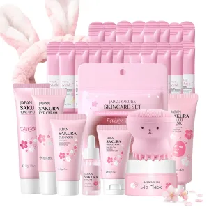 Skin Care Set Sakura Women Gifts - Skin Care for Teens 10-12 Gifts Japan - Skincare for Girls 10-12 - Gift Set for Women with Cleanser,Serum,Cream(One Size, 8PCS Sakura Scent)