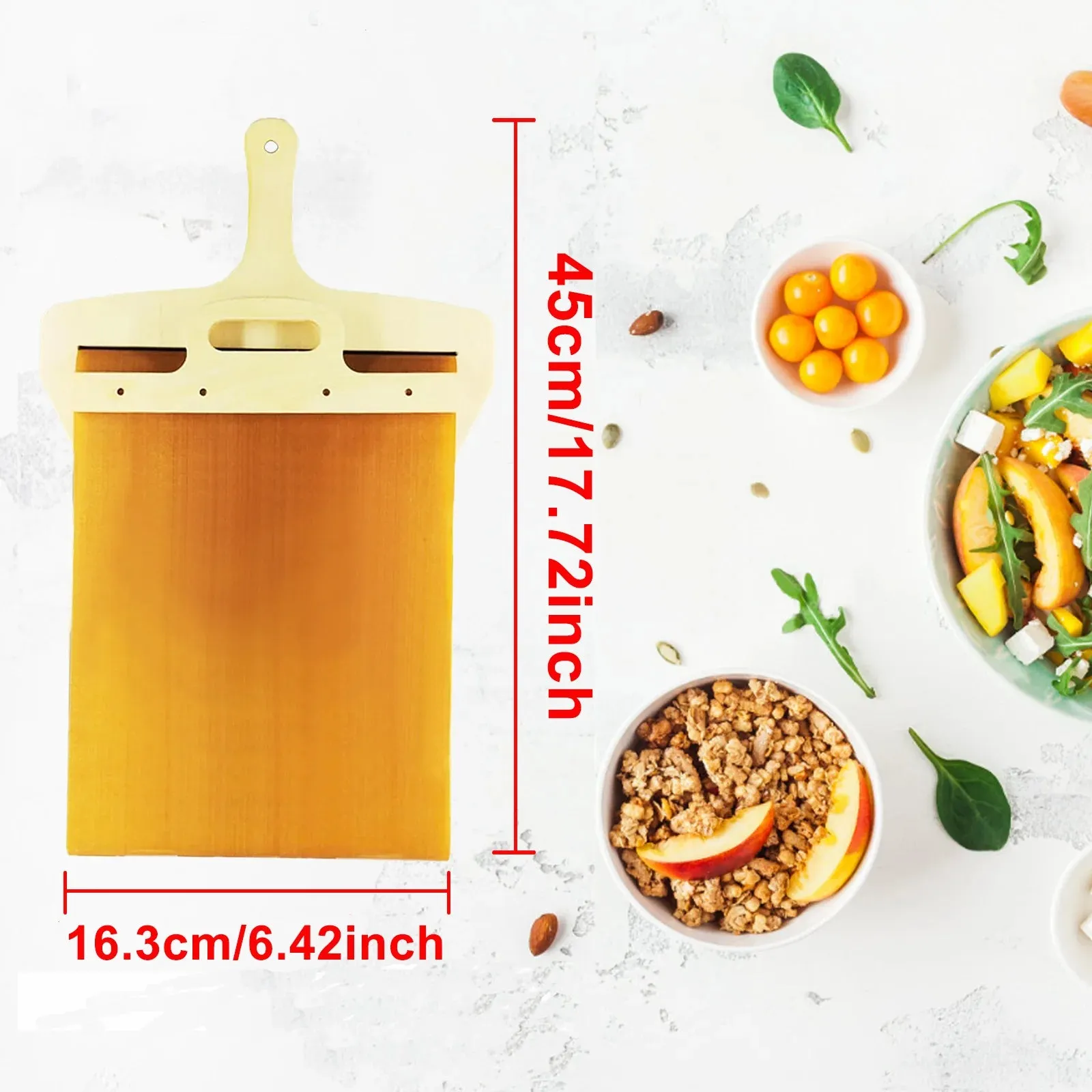 Sliding Pizza Peel Shovel - Foldable Wooden Handle for Easy Baking