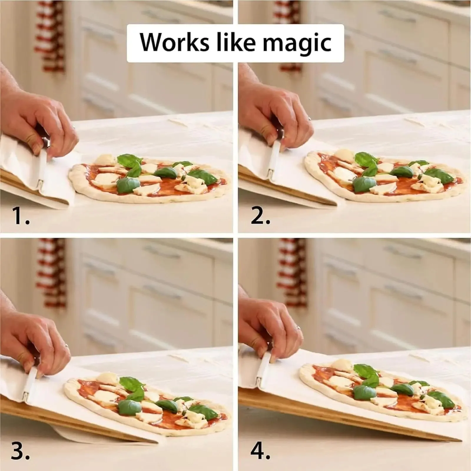 Sliding Pizza Peel Shovel - Foldable Wooden Handle for Easy Baking