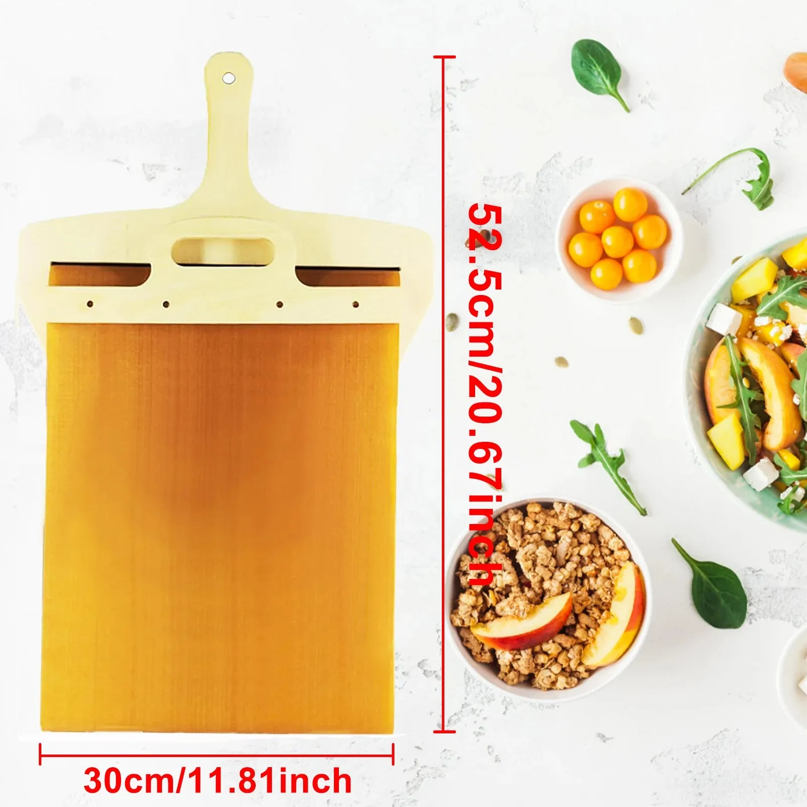 Sliding Pizza Peel Shovel - Foldable Wooden Handle for Easy Baking