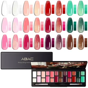 Solid Jelly Gel Nail Polish Set Hema Free Sheer 24 Colors w/ Dual Brush - Nude Pink,Burgundy,Mocha & Sage Green Transparent Shades,Fall/Winter Collection,Long-Lasting & Salon-Quality Gel Kit