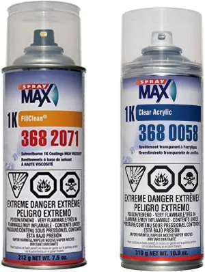 SprayMax 1K Paint Kit For Bnsf Railway BNSF Yellow YL0103 Includes One Can of Basecoat Paint and One Clearcoat Can