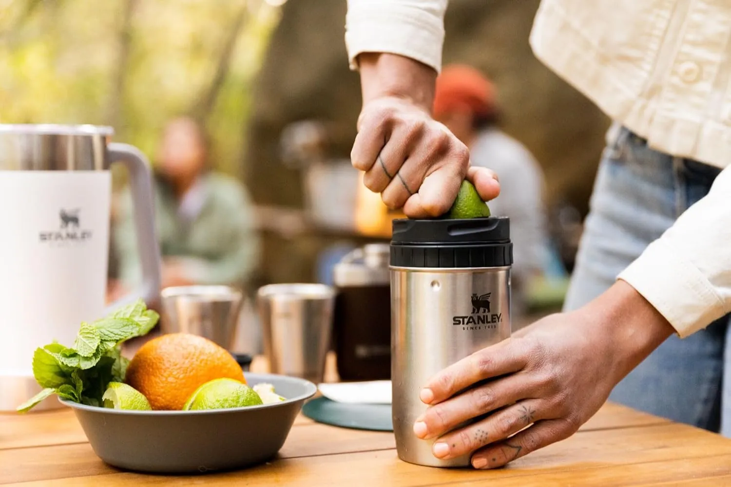 Stanley Happy Hour Cocktail Shaker Set 20 oz | Bartender Kit for Camping and Travel | Cocktail Drink Mixing Set with 2 Cups | Insulated Stainless Steel | BPA-Free | Matte Black