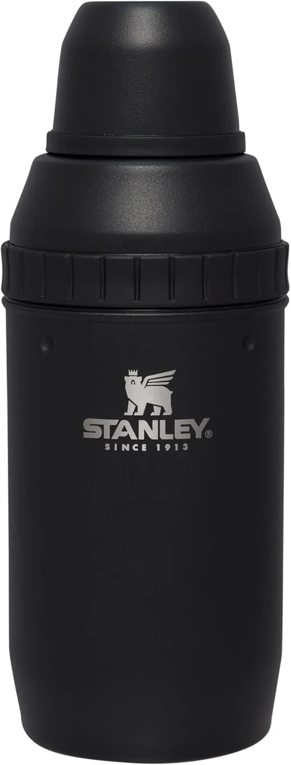 Stanley Happy Hour Cocktail Shaker Set 20 oz | Bartender Kit for Camping and Travel | Cocktail Drink Mixing Set with 2 Cups | Insulated Stainless Steel | BPA-Free | Matte Black