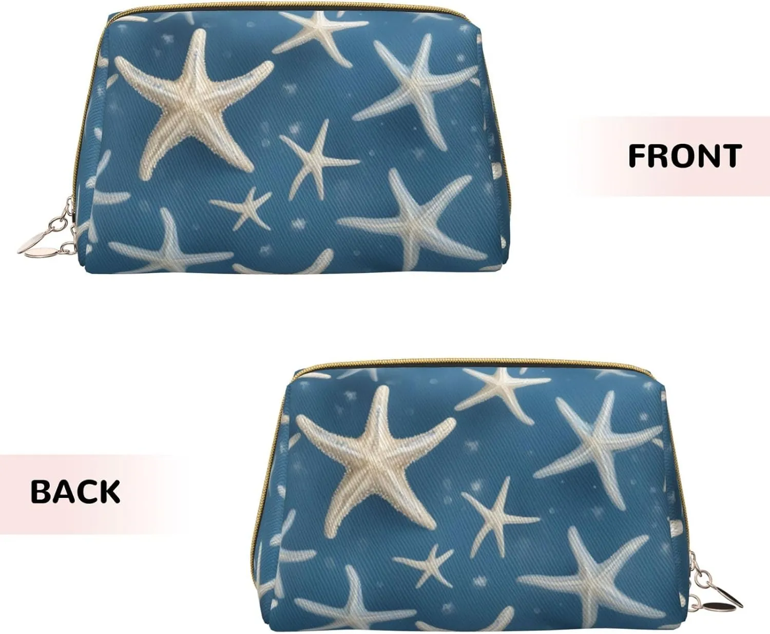 Starfish Coastal Wool Toiletry Pouch, Travel-Friendly Makeup Organizer For Makeup Brushes, Lipsticks