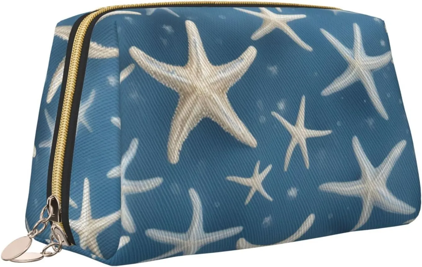 Starfish Coastal Wool Toiletry Pouch, Travel-Friendly Makeup Organizer For Makeup Brushes, Lipsticks