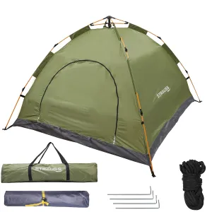 STRAUSS Portable Tent For Camping | 5-10 Minutes Easy Setup | Ideal For Picnic, Hiking, Trekking ,Outdoor Tent for Travel | Waterproof and Windproof Tent for Camping | Superior Air Ventilation | Ideal For 2 Persons,(Green)