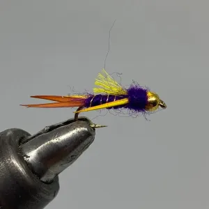 Strike Fly BeadHead Psycho Prince Purple Flies - Set of 12- Handcrafted Nymph Flies - Essential Fishing Flies-Ultimate Game Change Fly Fly Tying Material