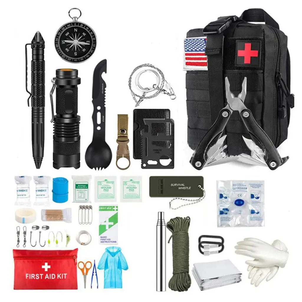 Survival first aid kit Military Full Set Outdoor Gear Emergency Kits Trauma Bag