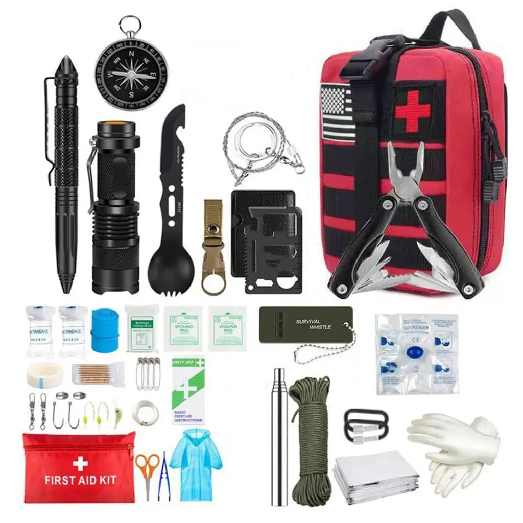 Survival first aid kit Military Full Set Outdoor Gear Emergency Kits Trauma Bag
