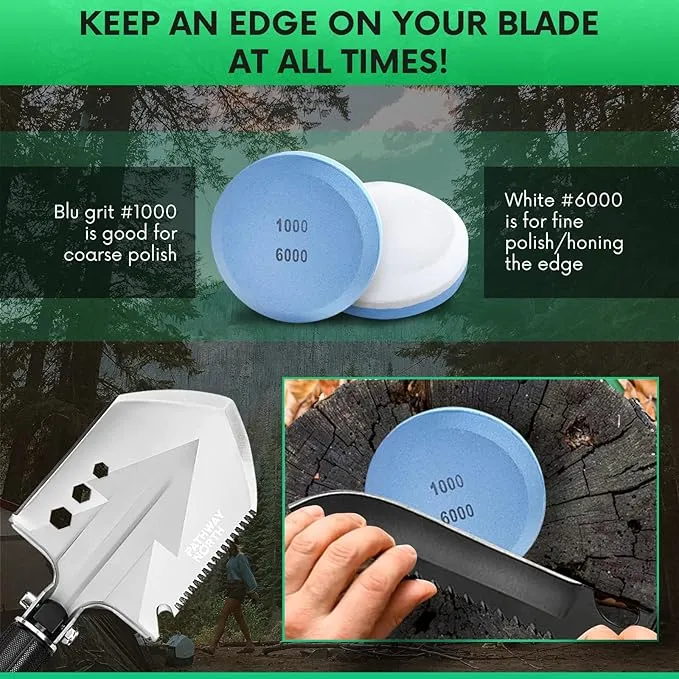 Survival Shovel Stainless Steel Folding Multi-Tool Survival Flashlight – Equipment for Outdoor With Self Defense Hiking Stick Hunting Emergency Survival Kit For Backpacking, Camping Gear