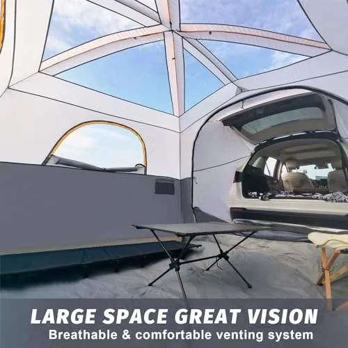 SUV Tent for Camping,6-Person Car Camping Tent,SUV Tailgate Tent for Outdoor,Easy Set Up Tent w/ Rainfly