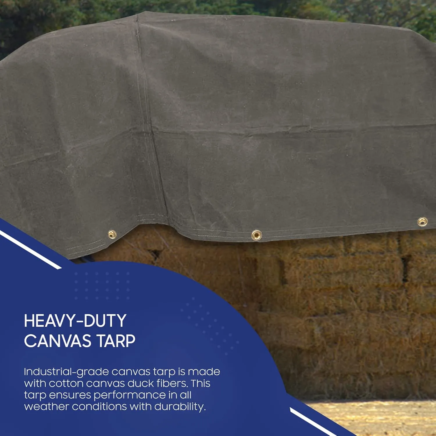 Tarps Now 5x7 ft Fire Retardant Canvas Tarp | 18 MIL Heavy Duty, Flame Retardant, Tear Resistance, Reinforced Edges, Brass Grommets | Ideal for Fire Prevention, Construction, Repairs | Olive Color