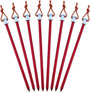 Tent Stakes Pegs 9 inch, Lightweight Aluminum Alloy Tent Canopy Nail for Outdoor Camping, Hiking, Picnic Blanket, Beach Mat, Yard Fence 8 Pack