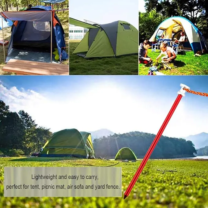 Tent Stakes Pegs 9 inch, Lightweight Aluminum Alloy Tent Canopy Nail for Outdoor Camping, Hiking, Picnic Blanket, Beach Mat, Yard Fence 8 Pack