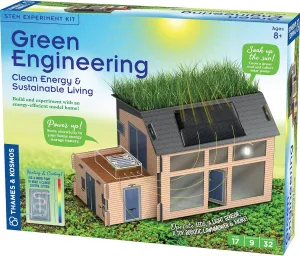 Thames & Kosmos Green Engineering STEM Kit | Build & Experiment with an Energy-Efficient Model Home, Explore Clean Energy, Sustainable Living, Includes Solar Panel, LEDs, Sensors, Ideal for Classrooms