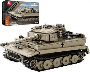 Tiger I Tank Building Block Set for Adult,WW2 Military German Tank Model Set,World of Tanks Authorized Products 77031,Army Toys Building Kit,Ideal Gift for Boys Kids Age 8 ,1138 PCS